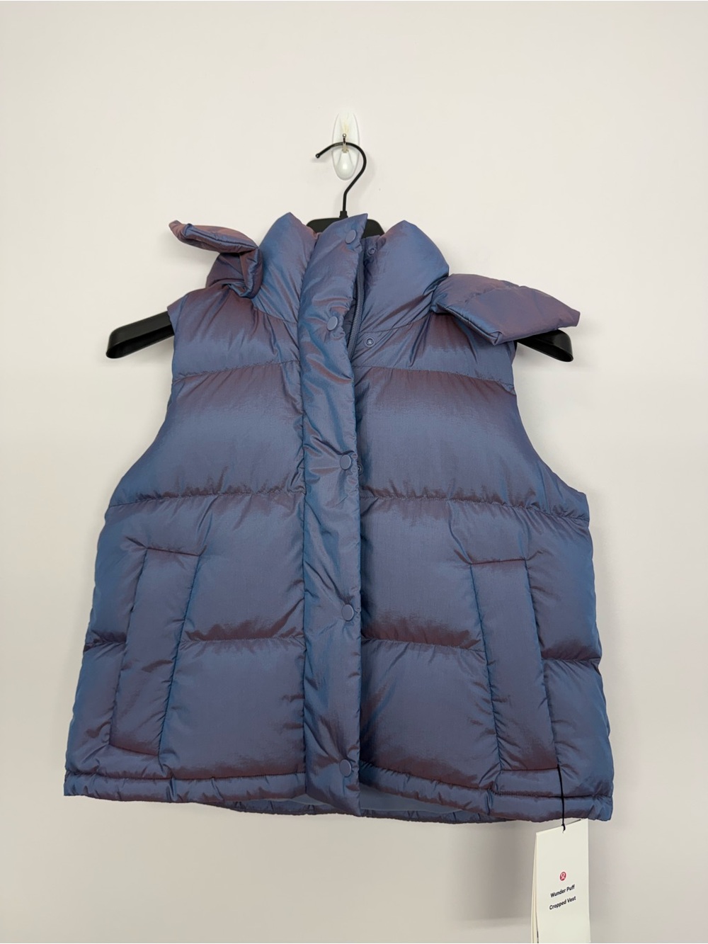 Lululemon Wunder Puff Cropped Vest Heathered Wild Indigo Size 2 NWT